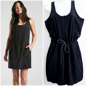Athleta Expedition Hiking Black Casual Drawstring Skort Dress SZ 6